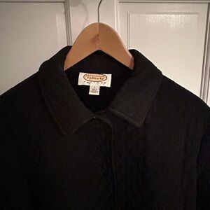Talbots Elegant Black Quilted Coat